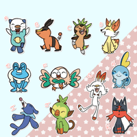 Pokemon Starter Stickers: Singles