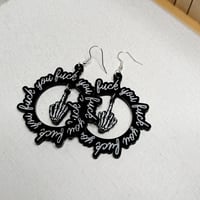 Fuck You Skelehand earrings