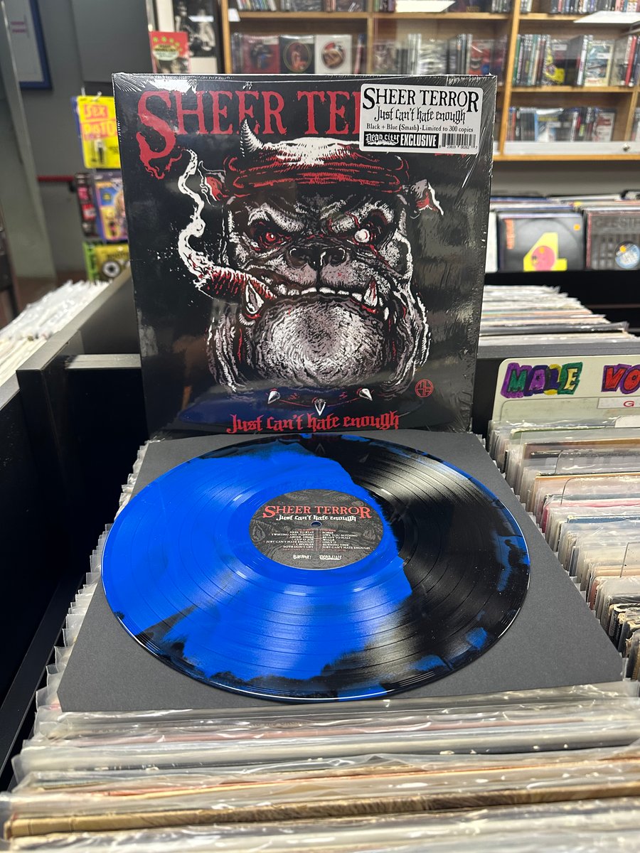 Sheer Terror-Just Can't Hate Enough LP (Black and Blue Vinyl