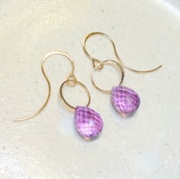 Image 1 of 14k Gold and Amethyst Earrings