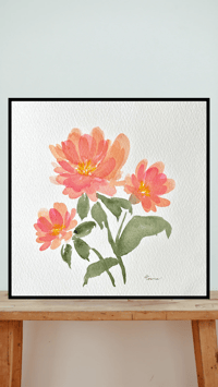 Image 4 of Coral Charm Peony- original artwork 