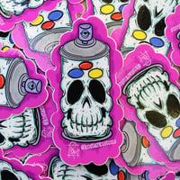 “Lettter-dead” spray can 3” glossy vinyl sticker 