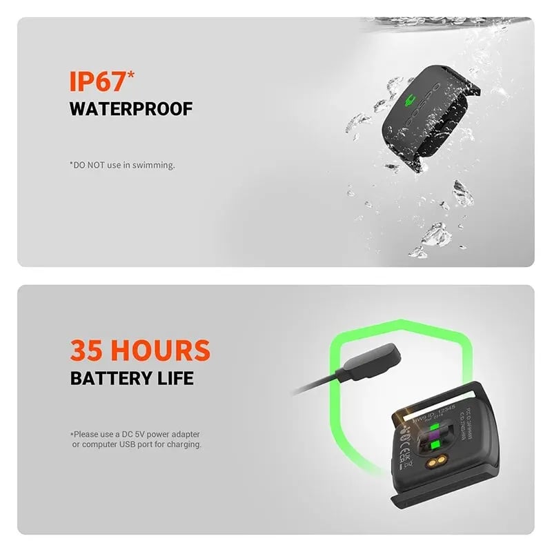 COOSPO HW9 Armband Heart Rate Monitor - HR Zones, Calories, BLE5.0, ANT+