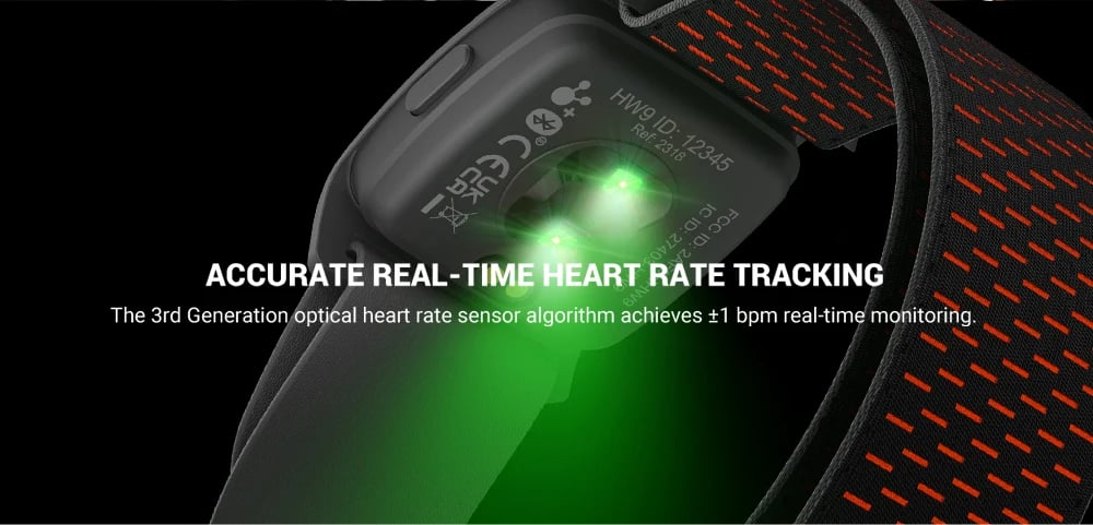 COOSPO HW9 Armband Heart Rate Monitor - HR Zones, Calories, BLE5.0, ANT+