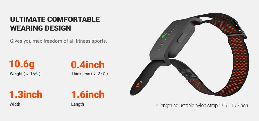 COOSPO HW9 Armband Heart Rate Monitor - HR Zones, Calories, BLE5.0, ANT+