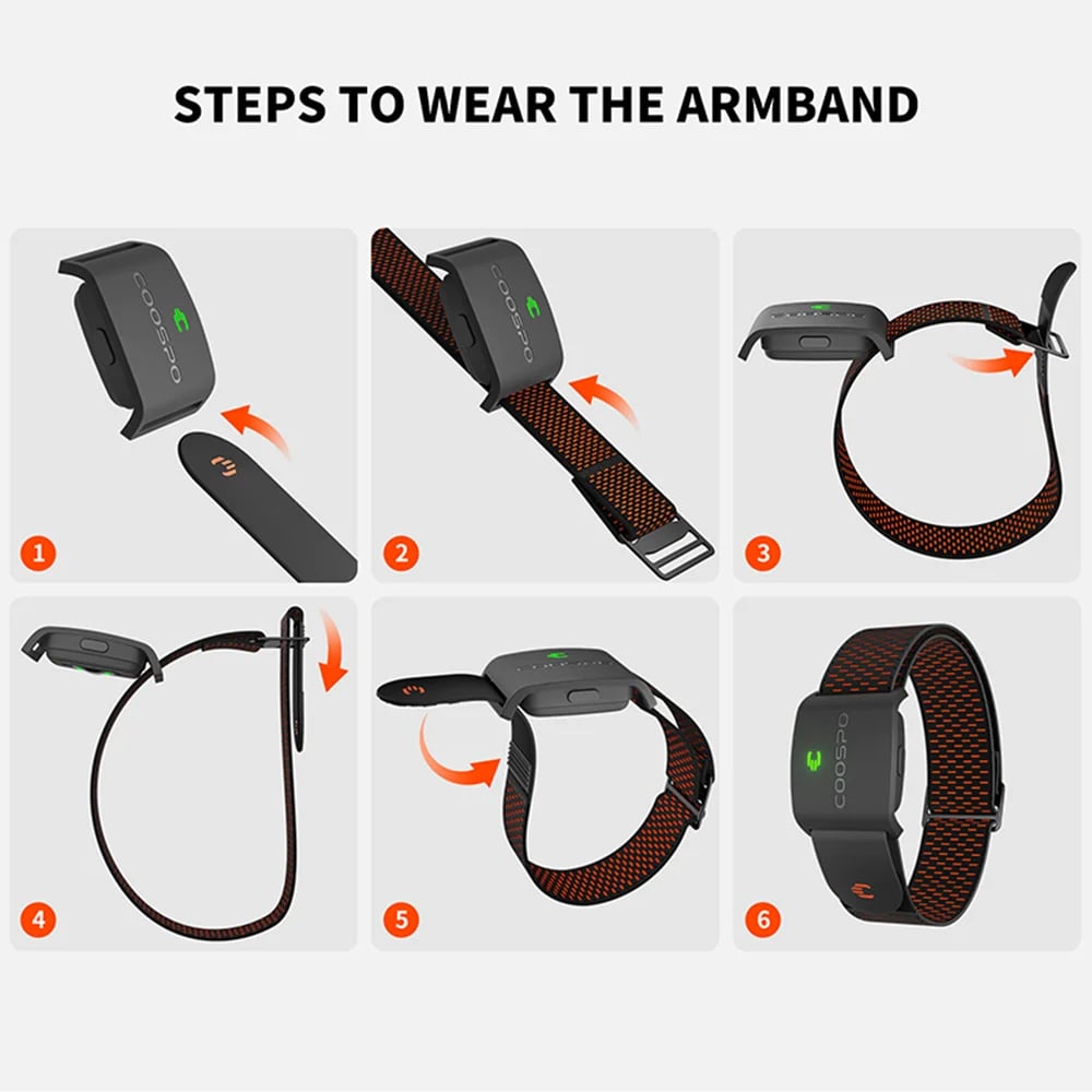 COOSPO HW9 Armband Heart Rate Monitor - HR Zones, Calories, BLE5.0, ANT+