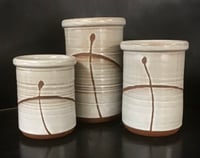 Handmade Toasty Brown Stoneware Gourmet Spoon Jar Set from Bruen Pottery