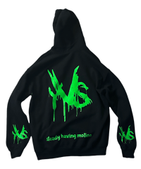 Image 2 of Moon Thief Hoodie - Neon Green/Black 