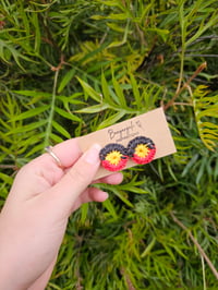 Image 1 of Stud Aboriginal Flag Earrings