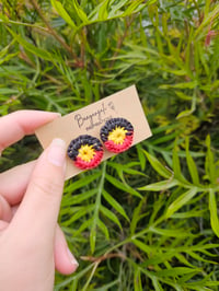 Image 2 of Stud Aboriginal Flag Earrings