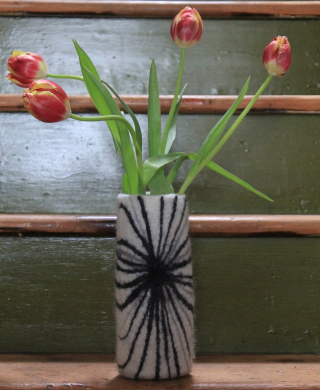 Felted wool vase/vessel