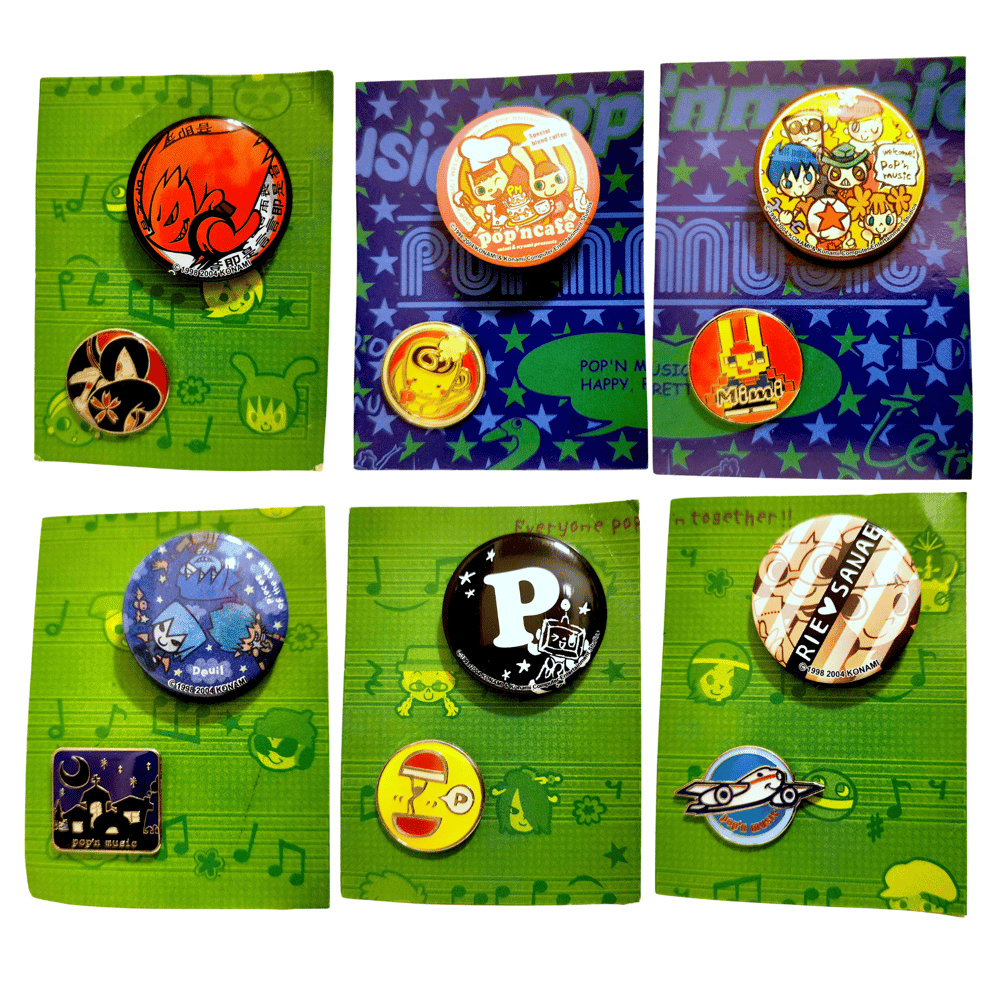 pop'n music pin set