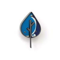 Image 2 of Lapel Leaf Pins - blues & yellows