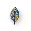 Lapel Leaf Pins - blues & yellows