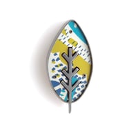 Image 4 of Lapel Leaf Pins - blues & yellows