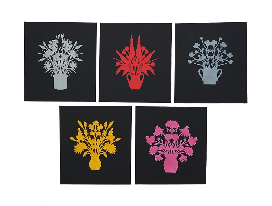 Image of Miniature Floral Silhouette Papercuts Collection