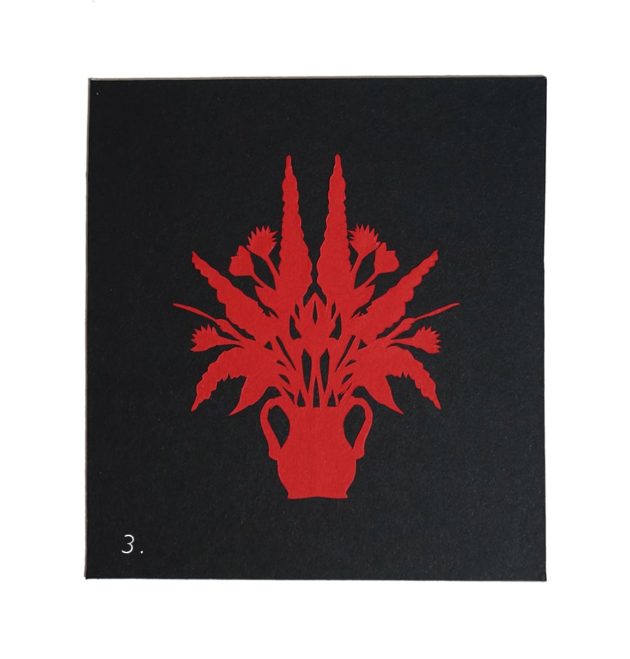 Image of Miniature Floral Silhouette Papercuts Collection