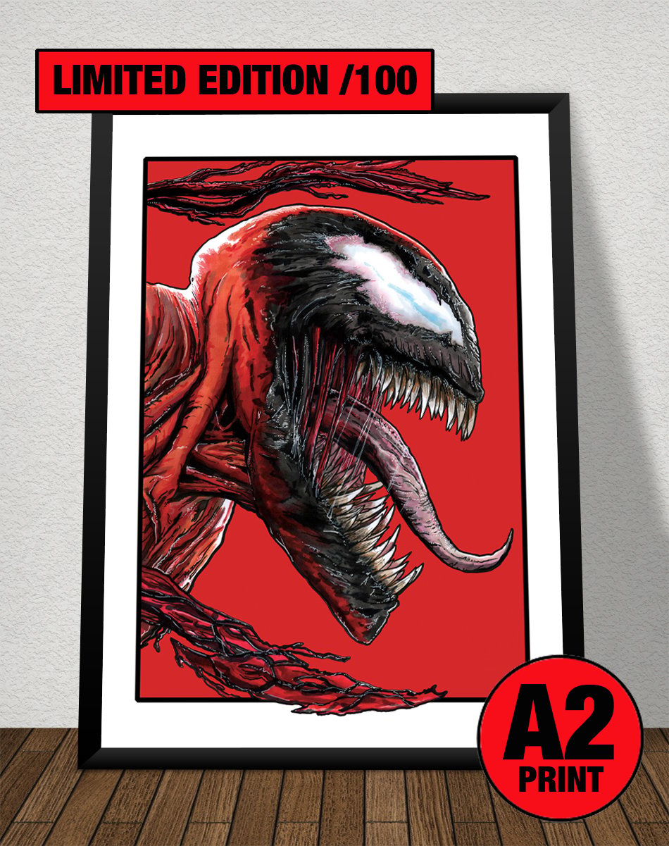 Movie Art 'Carnage' A2 (16.5" x 23.4") Limited Edition Signed Print Comic Style Illustration