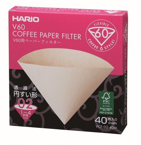 Image of Filtres Hario V60 naturels - Tailles 01, 02 ou 03