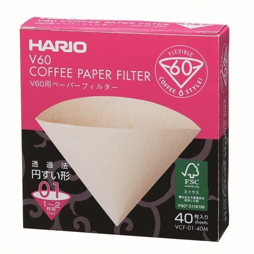 Image of Filtres Hario V60 naturels - Tailles 01, 02 ou 03