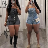 DENIM CARGO ROMPER 