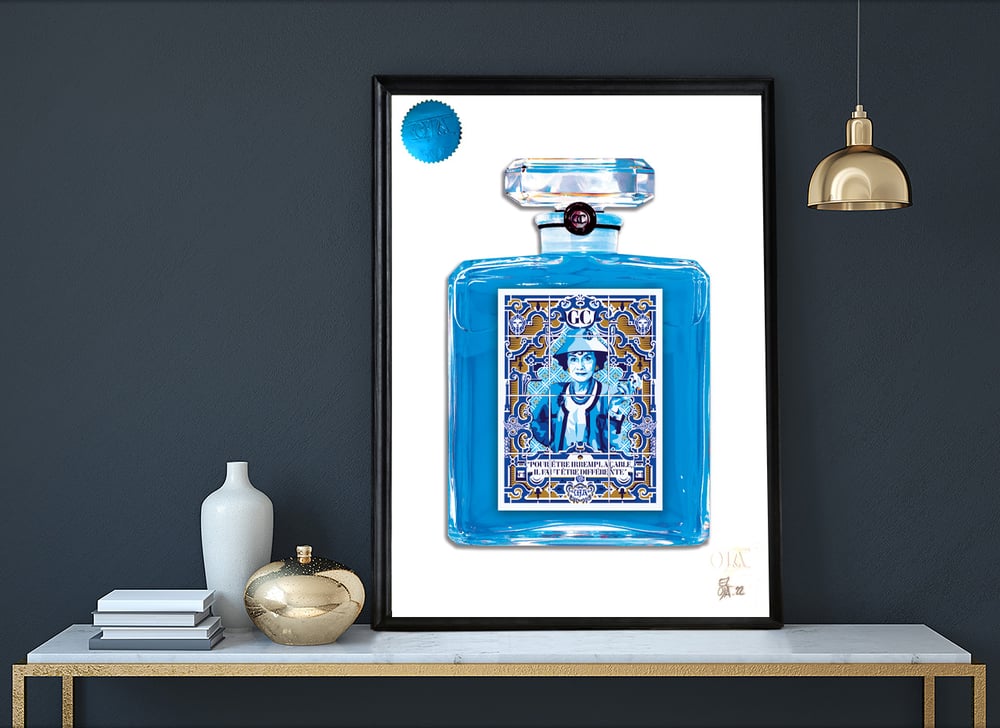 Gabrielle Chanel — Art print - Ex-voto parfum (Version cyan)