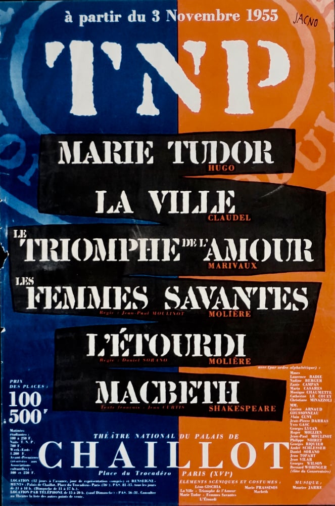 Image of poster / jacno / TNP / marie tudor  