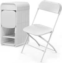 White plastic chairs