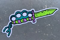 Knife Backpatch Green/Purple Edition