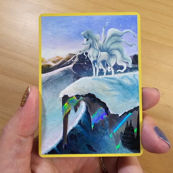 Image of Alolan Ninetales Hand-Painted Full Art Card 