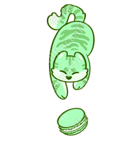 Image 2 of Green Macaron Kitty Charm