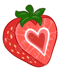 Image 2 of Strawberry Heart Sticker 