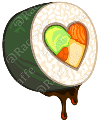 Image 2 of Sushi Heart Sticker