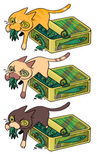 Image 1 of Sardine Cat - Stickers