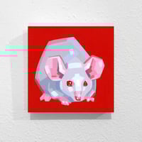White Mouse - Original Painting, 5" x 5"