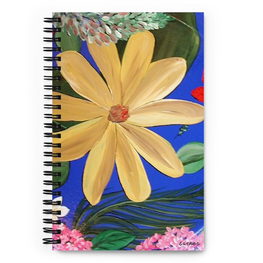 Image of Spiral notebook - Yellow Flower