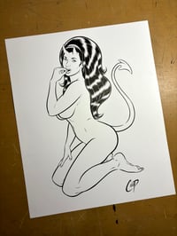 Image 2 of COY KNEELING DEVIL GIRL Original Art