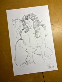 Image 2 of CHUBBY DEVIL GIRL ON KNEES Original sketch