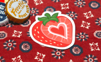 Image 1 of Strawberry Heart Sticker 