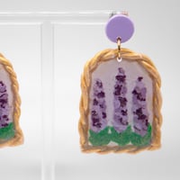 Image 2 of Gold Framed Lavender Arch Earrings