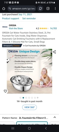 Image 4 of Never used- Stainless steel cat water fountain 