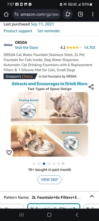 Image 5 of Never used- Stainless steel cat water fountain 