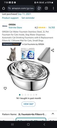 Image 6 of Never used- Stainless steel cat water fountain 