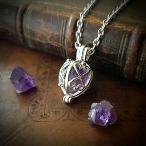 Image of Small Silver Gemstone Locket