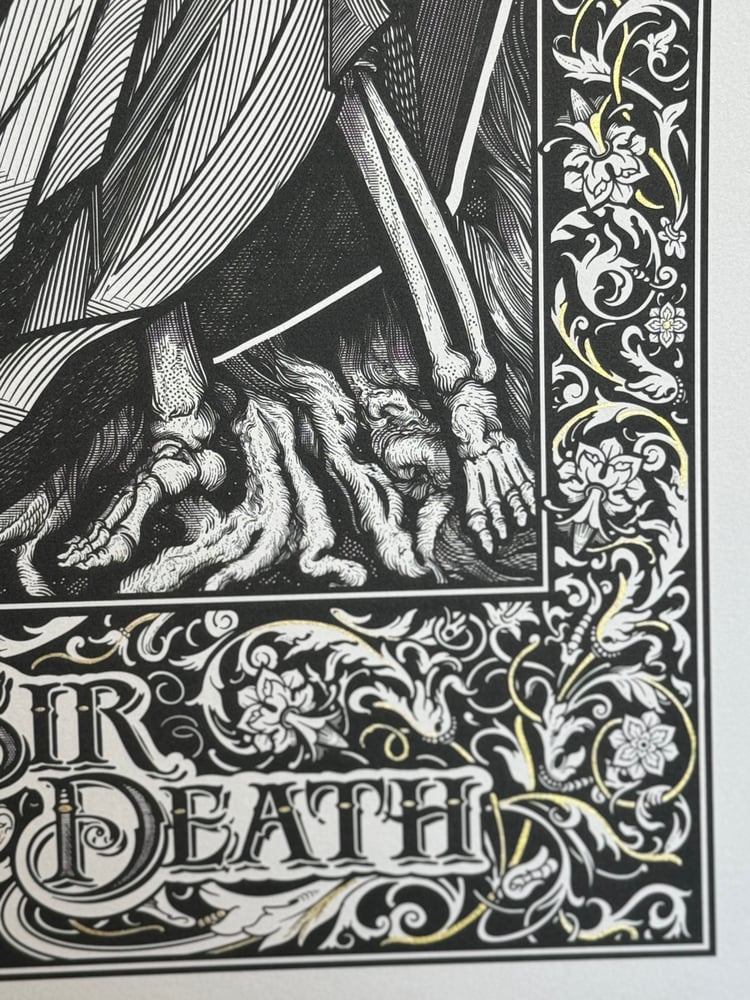 Image of Sir Death Tall Hand Embellished Print 2