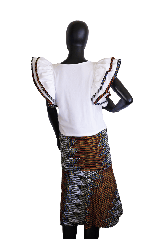 Image of Upcycle Two-Piece Skirt Set - Brown