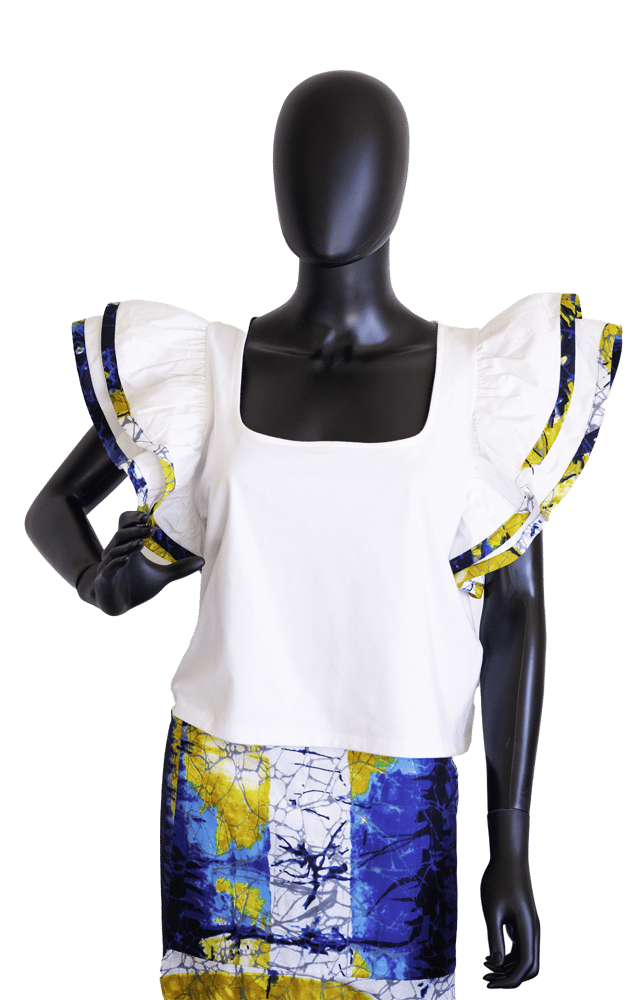 Image of Upcycle Two-Piece Skirt Set - Blue