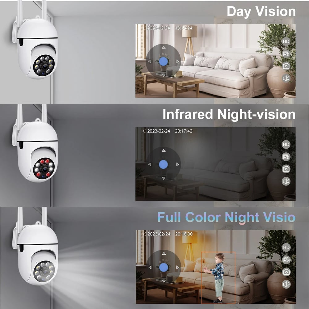 1080p HD Wireless Security Camera - Full Color Night Vision, Indoor/Outdoor, 2-Way Audio