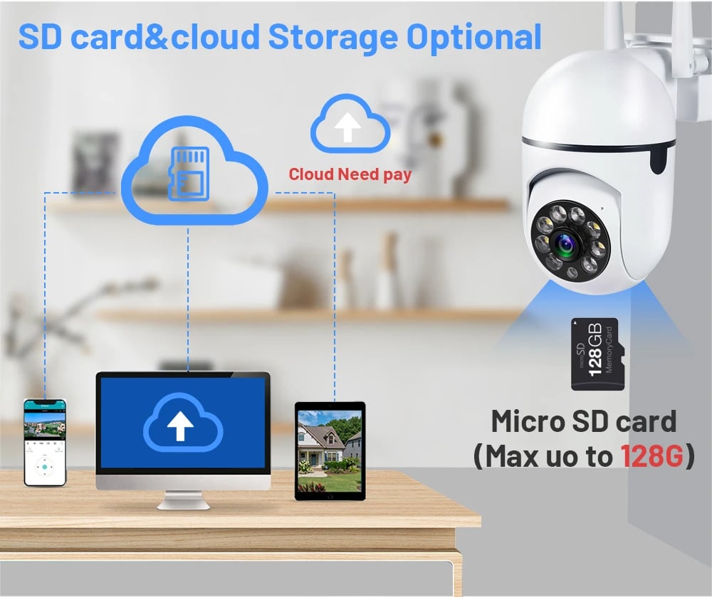 1080p HD Wireless Security Camera - Full Color Night Vision, Indoor/Outdoor, 2-Way Audio