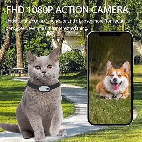 1080P Pet Collar HD Camera with Video Recording Wireless Mini Body Cam for Indoor/Outdoor